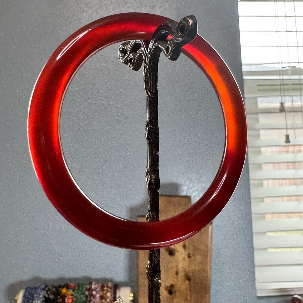 Carnelian Natural Stone Bangle Bracelet - Picture 5 of 7